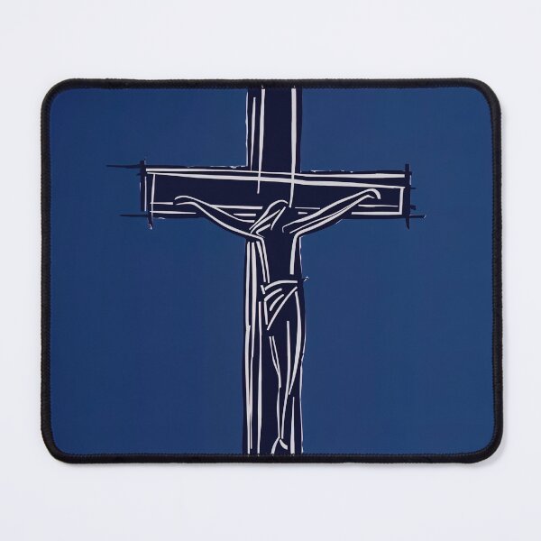 Item preview, Christian Cross - Blue Abstract Art designed and sold by shadow-bloom.