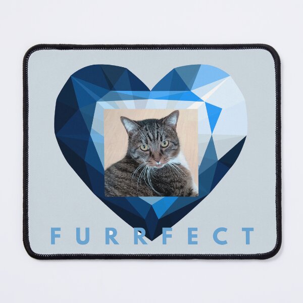 Item preview, Furrfect Blue Diamond Heart Tabby Cat Aesthetic designed and sold by JurateArt-DK.