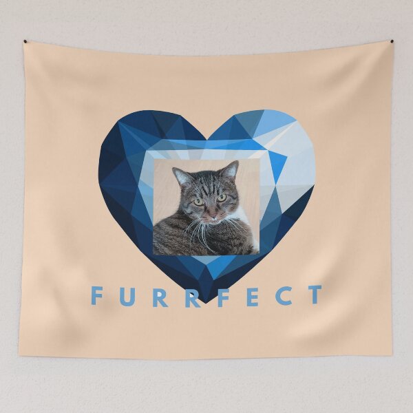 Item preview, Furrfect Blue Diamond Heart Tabby Cat Aesthetic designed and sold by JurateArt-DK.