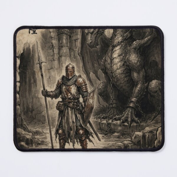 Item preview, Knight Guarding the Dungeons Sumi-e Ink Wash designed and sold by DuckOddity.