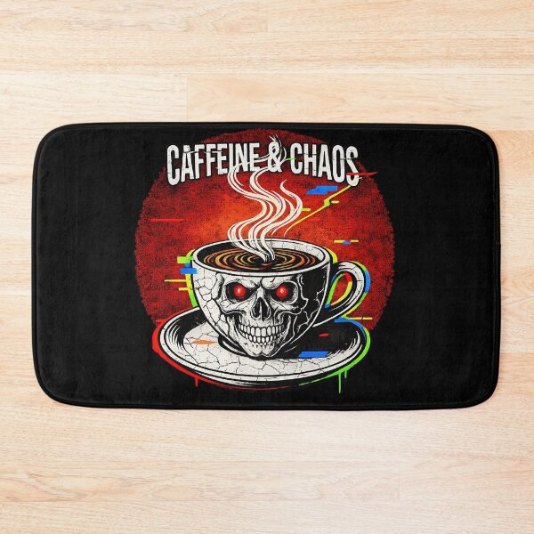 Item preview, Caffeine & Chaos | Edgy Skull Coffee Cup & Glitch Art designed and sold by Cree8if.