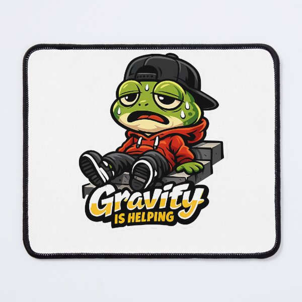 Item preview, Gravity Is Helping Frog – Funny Leg Day Cartoon Mascot Sticker designed and sold by Aesthicer.