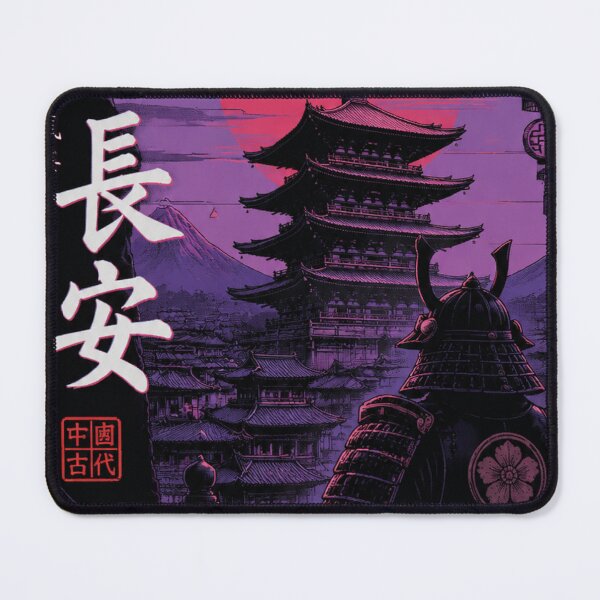 Item preview, Samurai Legend Under the Red Moon – Neon Asian Cultural Artwork designed and sold by TialCorner.