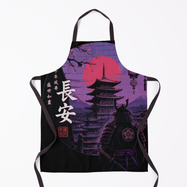 Item preview, Samurai Legend Under the Red Moon – Neon Asian Cultural Artwork designed and sold by TialCorner.