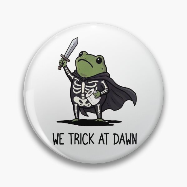 Item preview, We Trick At Dawn Halloween, Funny Frog Meme Skeleton designed and sold by To101ARt.