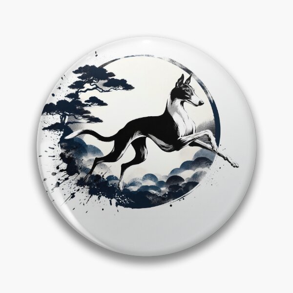 Item preview, GALAGO - Ukiyo-e Suibokuga Greyhounds - Silent Leap designed and sold by GALOGO – Art for Sighthounds & Animal Welfare.
