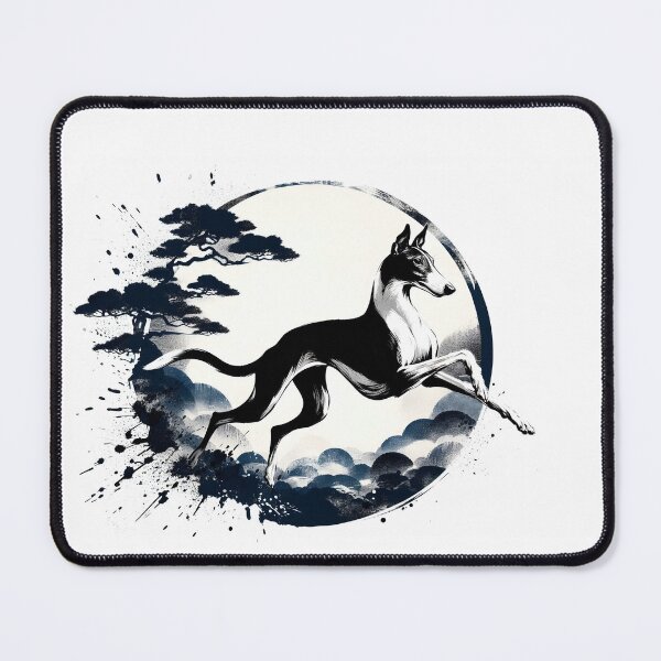 Item preview, GALAGO - Ukiyo-e Suibokuga Greyhounds - Silent Leap designed and sold by GALOGO – Art for Sighthounds & Animal Welfare.