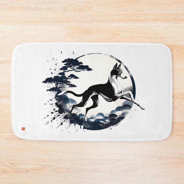 Item preview, GALAGO - Ukiyo-e Suibokuga Greyhounds - Silent Leap designed and sold by GALOGO – Art for Sighthounds & Animal Welfare.