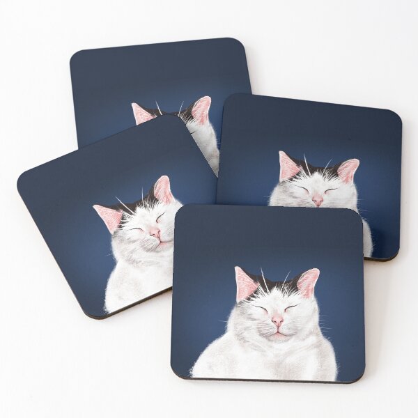 Item preview, Squinty black and white cat designed and sold by Eleanartist.