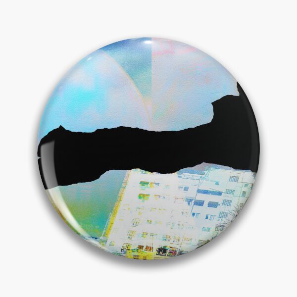 Item preview, Psychedelic City Silhouette – Round Lo-Fi Weirdcore Graphic designed and sold by MAMA LXXVIII: Art by Marsailhe Milward.