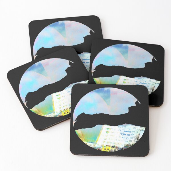 Item preview, Psychedelic City Silhouette – Round Lo-Fi Weirdcore Graphic designed and sold by MAMA LXXVIII: Art by Marsailhe Milward.