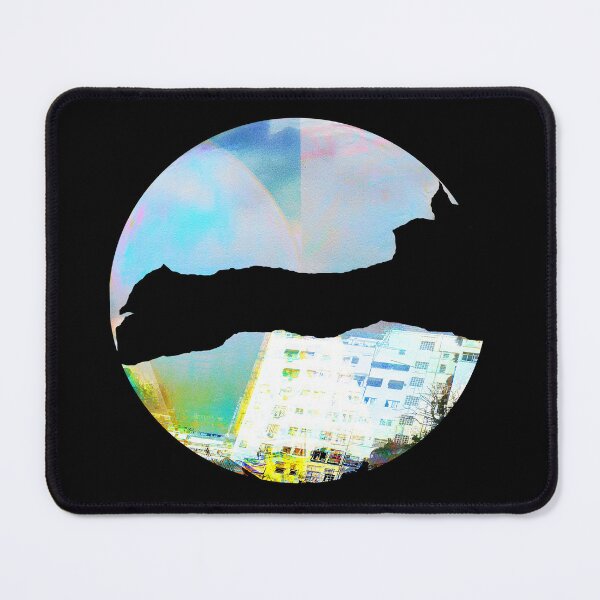 Item preview, Psychedelic City Silhouette – Round Lo-Fi Weirdcore Graphic designed and sold by MAMA LXXVIII: Art by Marsailhe Milward.