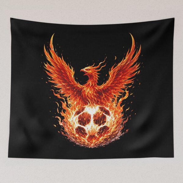 Item preview, From the Ashes — Phoenix Fire Soccer Ball Art Print | Epic Soccer Fan Gift, Mythical Football Poster designed and sold by ArtofDari.