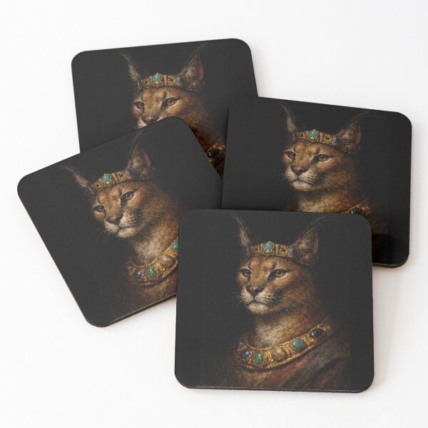 Item preview, Nabatean Sovereign: Tenebrist Oil Portrait of Royal Caracal - Nabatean Sovereign - Tenebrist Oil Portrait of Royal Caracal  designed and sold by TheOdetteEdit.