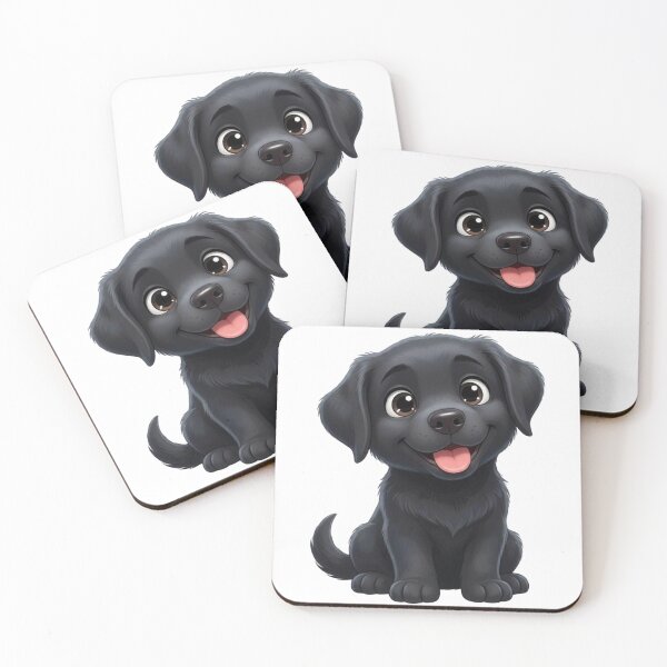 Item preview, Cute Cartoon Black Labrador Puppy - Adorable Big Eyes Smiling Dog designed and sold by Inkyaccessories.