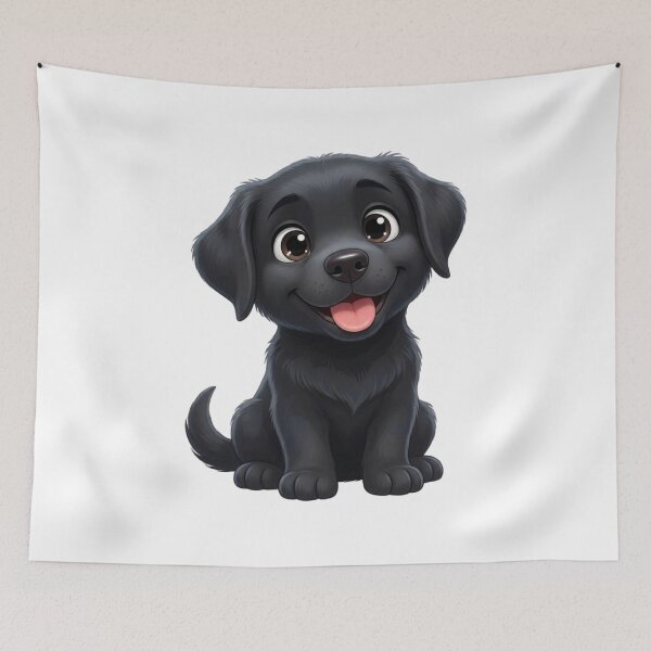 Item preview, Cute Cartoon Black Labrador Puppy - Adorable Big Eyes Smiling Dog designed and sold by Inkyaccessories.