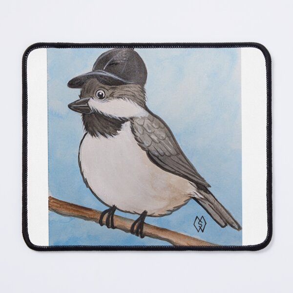 Item preview, Black capped chickadee cartoon designed and sold by Matt Starr Fine Art .
