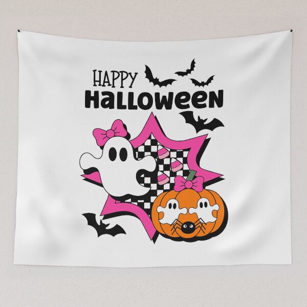 Item preview, Happy Halloween Cute Pink Ghost designed and sold by The Retromotel.