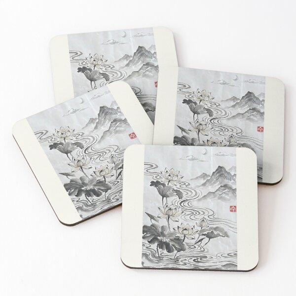 Item preview,  "Moonlit Lotus: Serene Waters and Night Reflection" designed and sold by SOOstudio73.