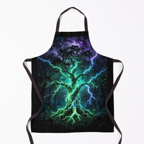Item preview, Electric Tree of Life – Glowing Fantasy Lightning Forest Art designed and sold by DervoTeck2767.