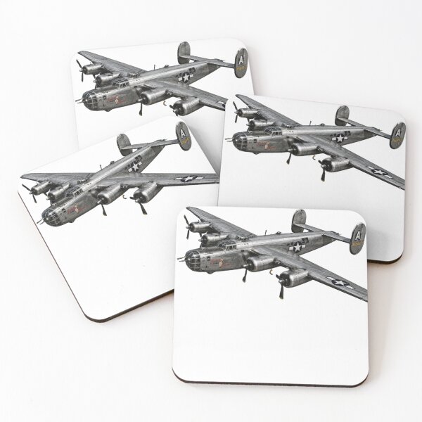 Aperçu de l'œuvre Bombardier B-24 Liberator vintage | Avion de guerre américain de la Seconde Guerre mondiale | T-shirt sur le thème de l'aviation militaire créée et vendue par Diesel outlaw .