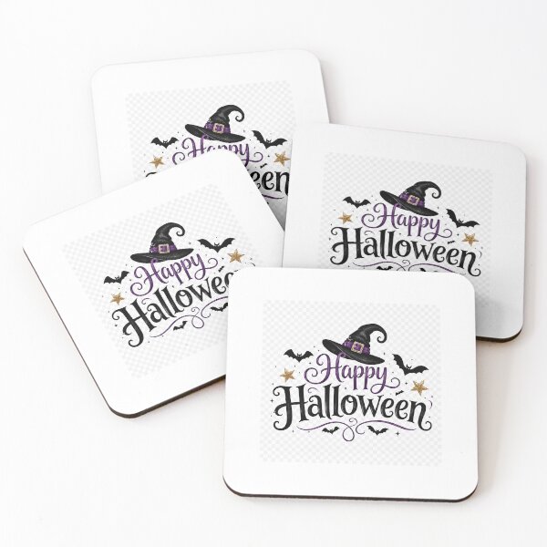 Item preview, Happy Halloween Witch Hat & Bats Gold Stars Spooky Cute Design designed and sold by Moonlight Studio.