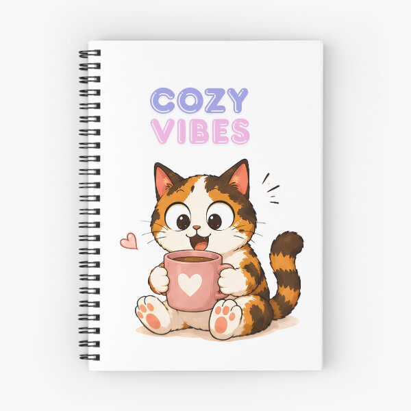 Item preview, Cozy Cute Calico Cat Coffee Illustration designed and sold by Lunexa-Lab.