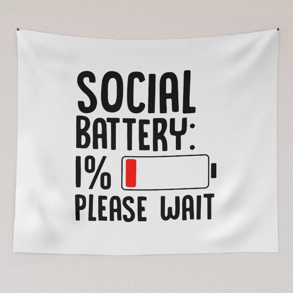 Item preview, Low Social Battery Minimalist Funny Introvert Design designed and sold by wisnubayuaji.