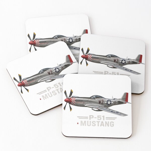 Aperçu de l'œuvre P-51 Mustang, chasseur de la Seconde Guerre mondiale | T-shirt vintage sur le thème de l'aviation américaine de guerre créée et vendue par Diesel outlaw .
