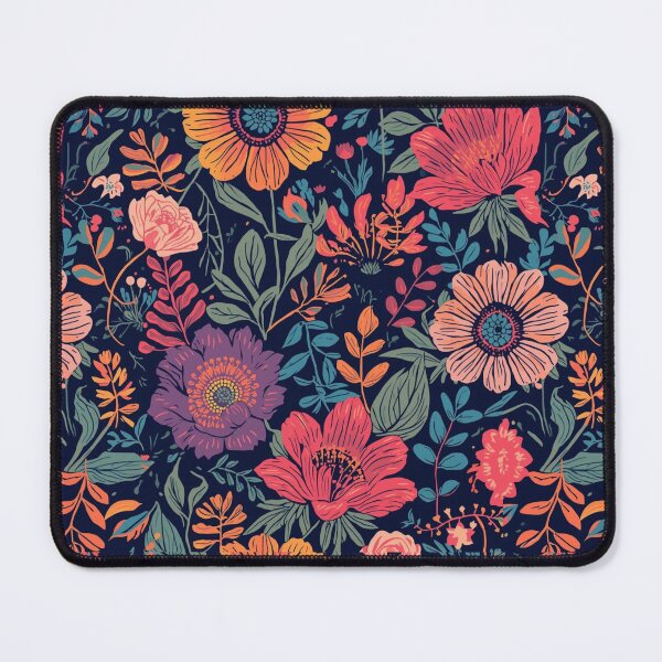 Item preview, Bold Botanical Floral Pattern | Colorful Vintage Wildflower Illustration | Navy Floral Print for Stickers, Phone Cases & Home Decor designed and sold by poppet103.