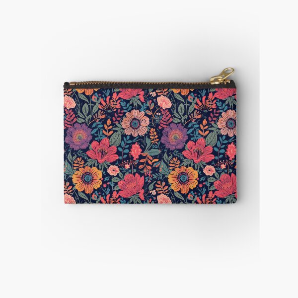 Item preview, Bold Botanical Floral Pattern | Colorful Vintage Wildflower Illustration | Navy Floral Print for Stickers, Phone Cases & Home Decor designed and sold by poppet103.