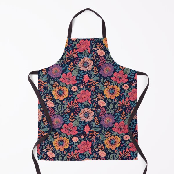 Item preview, Bold Botanical Floral Pattern | Colorful Vintage Wildflower Illustration | Navy Floral Print for Stickers, Phone Cases & Home Decor designed and sold by poppet103.