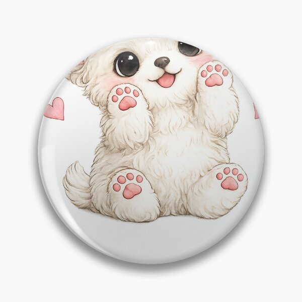 Item preview, Fuwachi "Hug Me" Cute White Chihuahua Puppy Kawaii Dog designed and sold by ArtPrintPov.