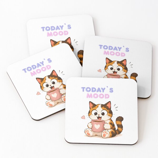 Item preview, Cozy Cute Calico Cat Coffee Illustration - Today`s mood designed and sold by Lunexa-Lab.