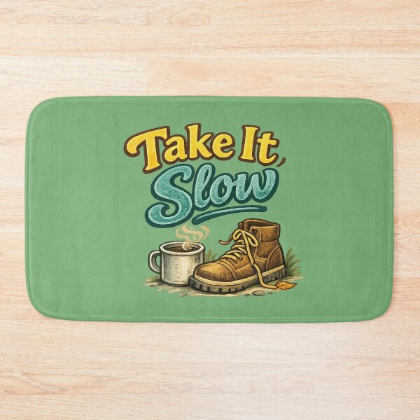 Item preview, Take It Slow – Cozy Hiking & Coffee Outdoor Lifestyle Illustration designed and sold by RosalesArts.