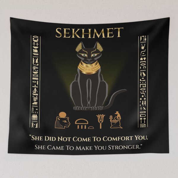 Item preview, Sekhmet · She Did Not Come To Comfort You · Egyptian Goddess Strength Art · Ancient Egypt designed and sold by PharaohDArt.