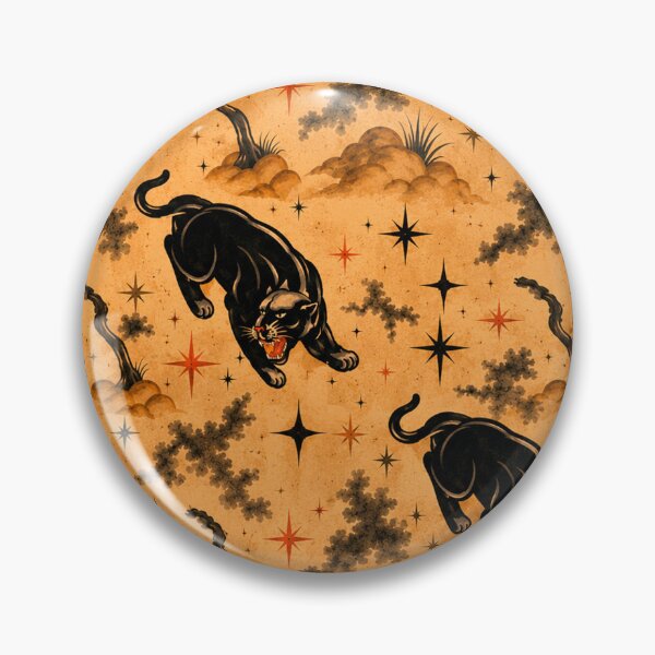 Item preview, Atomic Black Panther Mid Century Desert Seamless Pattern Design designed and sold by Retroaugogo.
