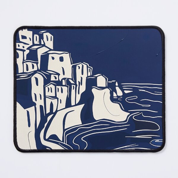 Item preview, Cinque Terre, Italy - Blue Abstract Art designed and sold by shadow-bloom.