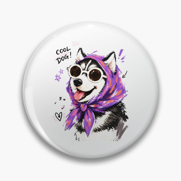 Item preview, Cool Dog Husky with Sunglasses & Headscarf – Funny Hand-Drawn Art designed and sold by RamyGallery.