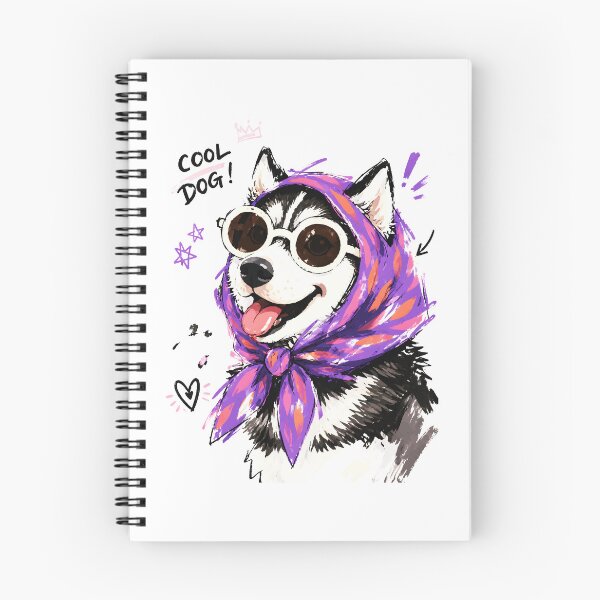 Item preview, Cool Dog Husky with Sunglasses & Headscarf – Funny Hand-Drawn Art designed and sold by RamyGallery.