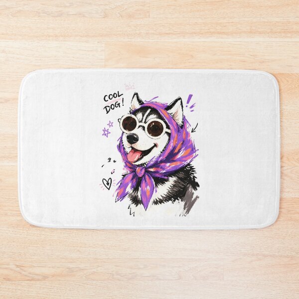 Item preview, Cool Dog Husky with Sunglasses & Headscarf – Funny Hand-Drawn Art designed and sold by RamyGallery.