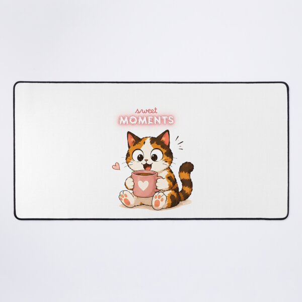 Item preview, Cozy Cute Calico Cat Coffee Illustration - sweet moments designed and sold by Lunexa-Lab.