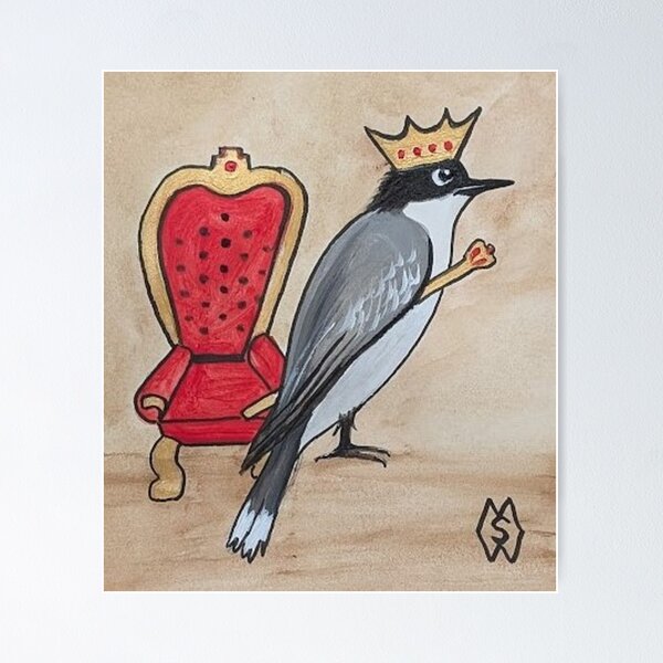 Item preview, Kingbird at the throne cartoon  designed and sold by Matt Starr Fine Art .