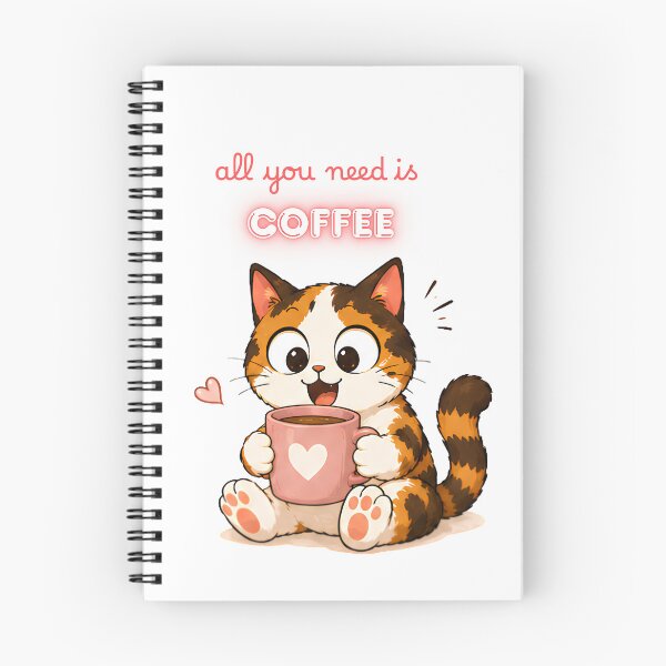 Item preview, Cozy Cute Calico Cat Coffee Illustration - all you need is coffee designed and sold by Lunexa-Lab.