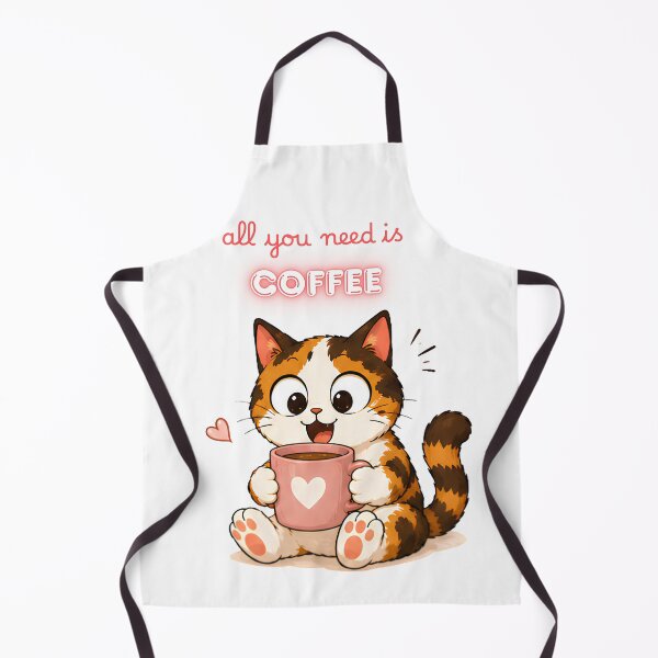 Item preview, Cozy Cute Calico Cat Coffee Illustration - all you need is coffee designed and sold by Lunexa-Lab.