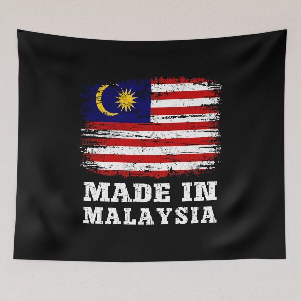 Item preview, Retro Made In Malaysia Flag Distressed Style designed and sold by Dmetalx Art Apparel.