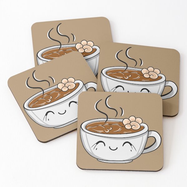 Artikelvorschau, Illustration einer Figur mit heißer Schokolade und Marshmallow entworfen und verkauft von Phyllya Design.