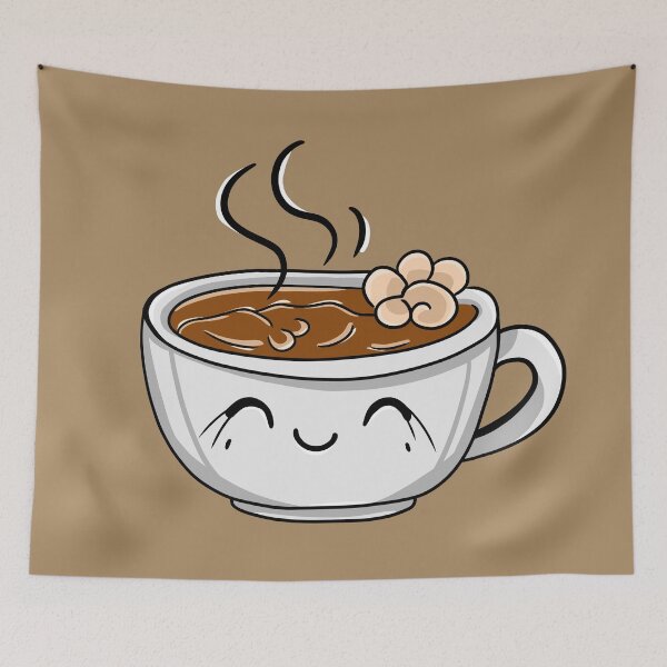 Item preview, Ilustración de un personaje de chocolate caliente con malvaviscos designed and sold by Phyllya Design.
