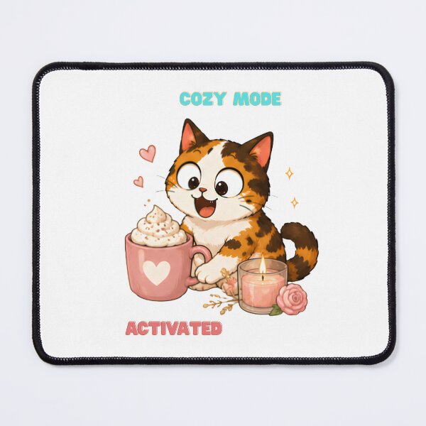 Item preview, Cozy Cute Calico Cat Coffee Illustration - Activated designed and sold by Lunexa-Lab.
