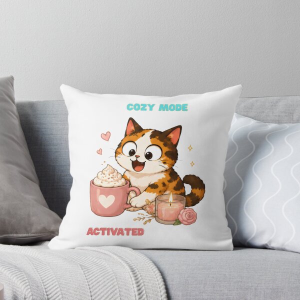 Item preview, Cozy Cute Calico Cat Coffee Illustration - Activated designed and sold by Lunexa-Lab.